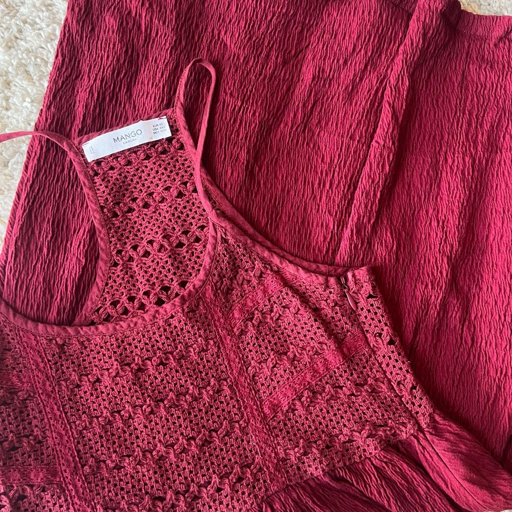 Xs mango maroon dress